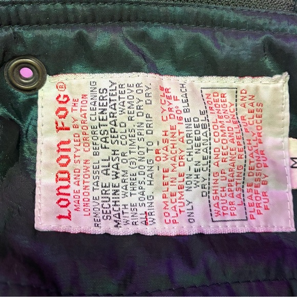 Vintage London Fog Metallic Floral Patterned Jacket Coat Removable Puffer Layer - Picture 15 of 16